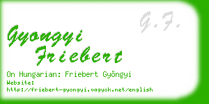 gyongyi friebert business card